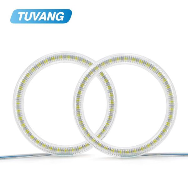 

2x angel eyes halo кольцо 3528 светодиодный чип автомат фокал мотоцикл дневной подъемный свет drl фара 76 мм 80 мм 85 мм 90 мм 94 мм
