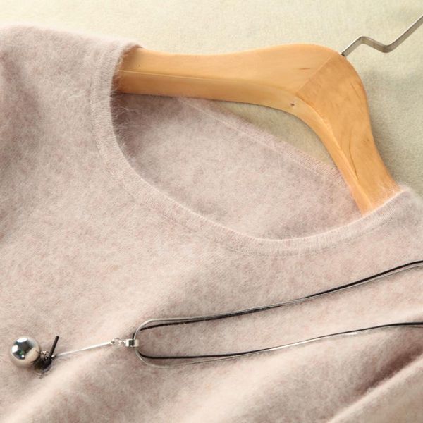 

2020 autum new cashmere womens sweaters mink cashmere sweater pullover winter long-sleeve fashion all-match knitted, White;black