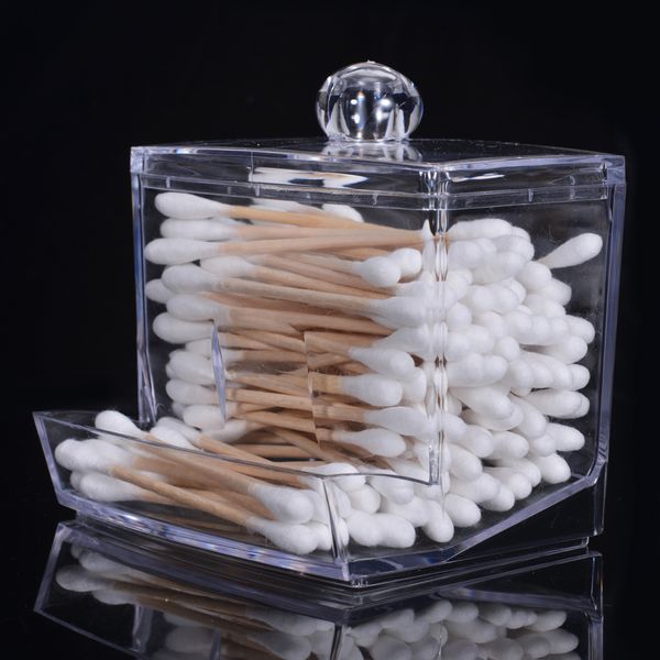 

acrylic transparent jewelry cotton swab plastic storage box q1218
