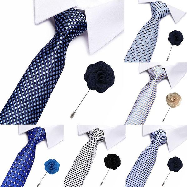 

luxury neckties men's stripe lattice wedding brooch ties jacquard woven 7.5 cm 100%silk men tie formal dress accessories men tie1, Black;gray