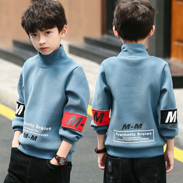 

cloth sweater autumn plush and children's winter 2020 new boys' foreign sle thickened base coat, Black