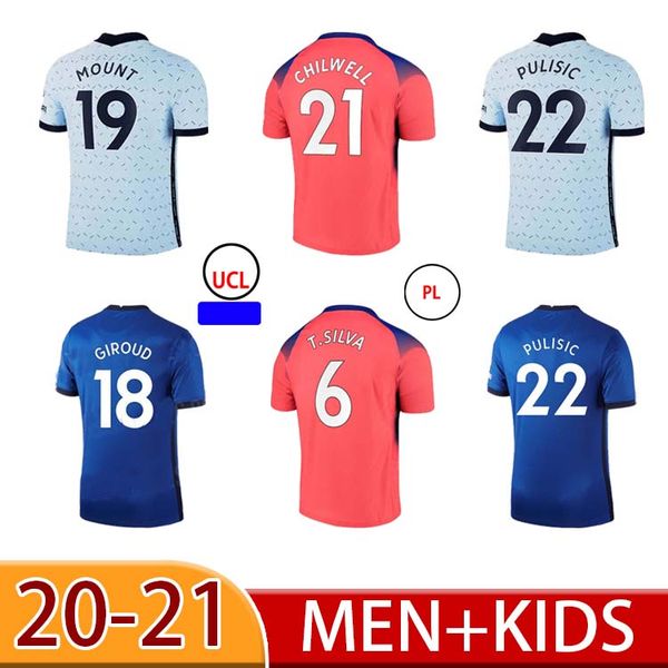 

20 21 pulisic mount soccer jerseys kante werner ziyech jersey marcos a. shirt havertz abraham chiilwell mens kids kit football shirt, Black;yellow