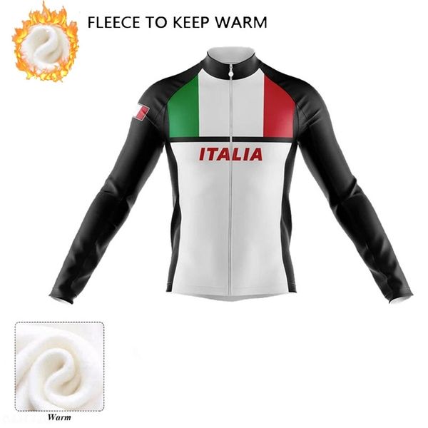 Winter Radfahren Trikots 2022 Italien Team Mountainbike Fahrrad Radfahren Kleidung Männer Lange Ärmel Ropa De Ciclismo Warme Fahrrad Jacke 220226