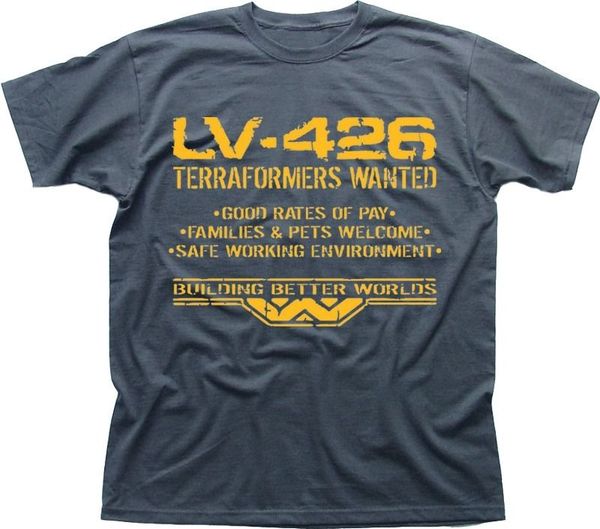 

sport summer cool funny t shirt lv426 terraformers wanted weyland aliens prometheus charcoal t shirt 017005