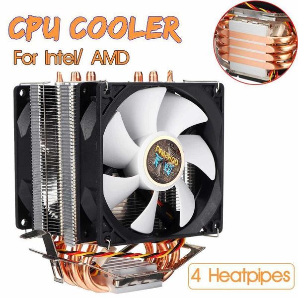 

fans & coolings lga 2011 3pin 4 heatpipes cpu cooler quiet dual fan cooling heatsink radiator for intel 1150/1151/1155/1156/1366/775 amd x79