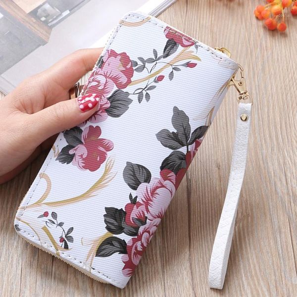 

wallets women fashion leather wallet trend solid color long rose pattern womens card for s #xes1, Red;black