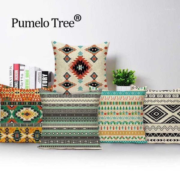 

geometric aztec cushion bohemian home decor camping fashion cushion cover corrugated print linen bedding p pillow cover1
