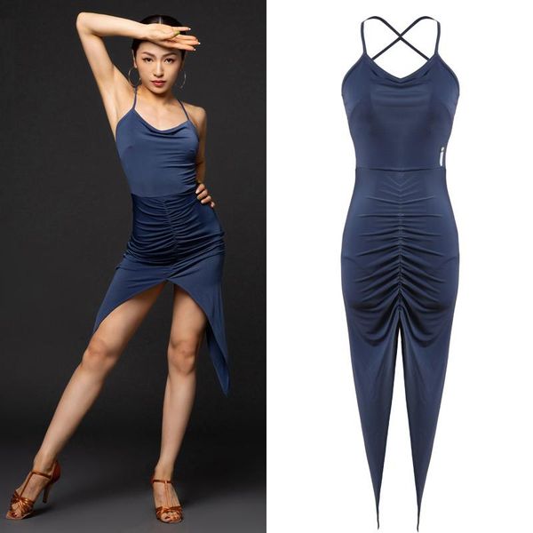 

stage wear latin dance dress women irregular split tassel dancing dresses performance female rumba samba clothes dqs2678, Black;red