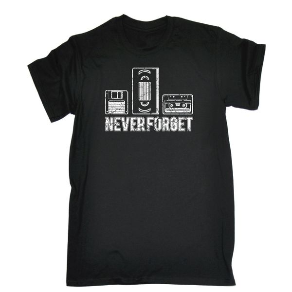 

never forget floppy vhs cassette retro 80s video tape gift birthday casual male short sleeve pattern sport hooded sweatshirt hoodie t shirt