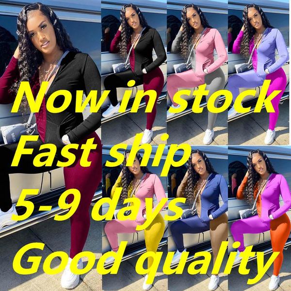

women's tracksuits 2021 color contrast stitching two-piece casual suit, Gray