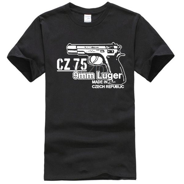

2019 fashion cz 75 9mm luger pistol weapon sniper czech handgun automatic military gun tee shirt sport hooded sweatshirt hoodie