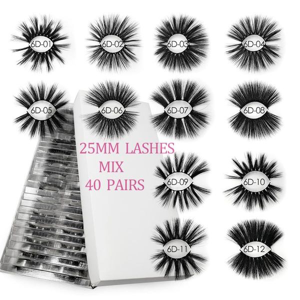 

25mm mink eyelashes wholesale 20/30/40/50/100 pairs bulk fluffy long false eyelashes dramatic handmade lashes maquiagem cilios wmtjnh