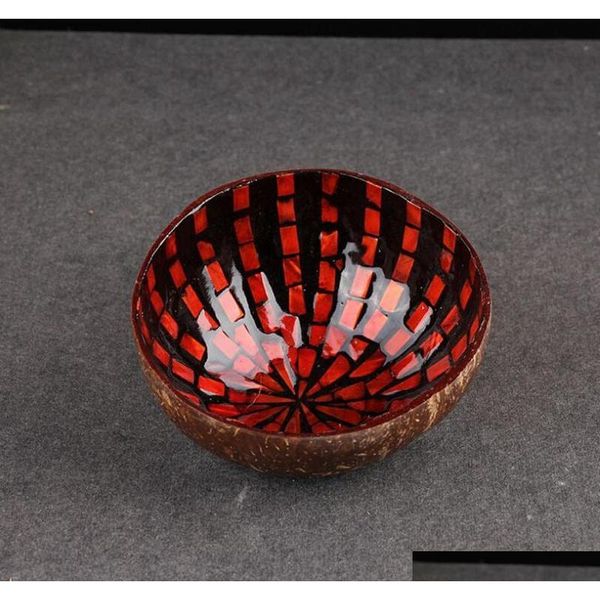

wholesale vietnamese natural coconut shell bowl decorative wooden storage bowl hand-painted colorful ornament candy sqczza homes2007