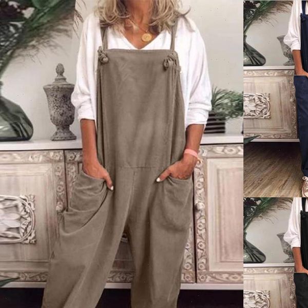 

38 womens plus size overalls casual loose dungarees romper baggy playsuit wide leg elegant summer solid polyester jumpsuit, Black;white