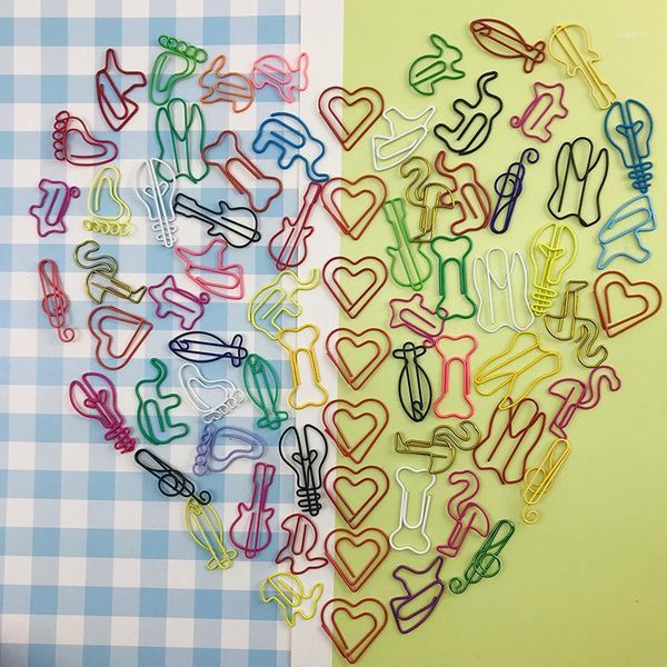 

200 pcs/lot cartoon metal bookmark for book cute binder clips notes letter paper clip office school supplies promotional gifts1