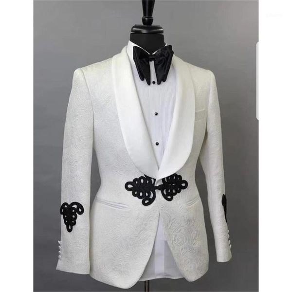 

groom tuxedos suits shawl lapel men white men suits wedding 2 pieces ( jacket+pants+tie ) e1071, White;black