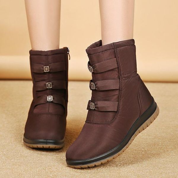 

women 2020 boots warm women ankle boots female winter waterproof snow winter shoes botas mujer q843, Black