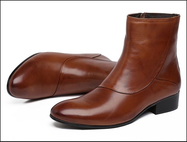 

2020 new arrival luxury man mark western cowboy shoes genuine designer leather boots ix3a, Black