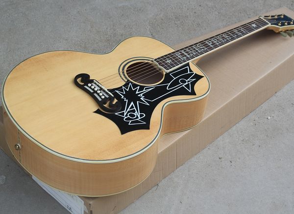 

43 " natural wood color elvis solid acoustic guitar with rosewood fretboard,mahogany back/side,flame maple veneer