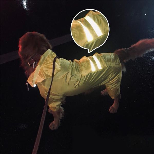 

pet large dog raincoat waterproof clothes for big dogs jumpsuit rain coat hooded overalls cloak labrador golden r bbyzhh