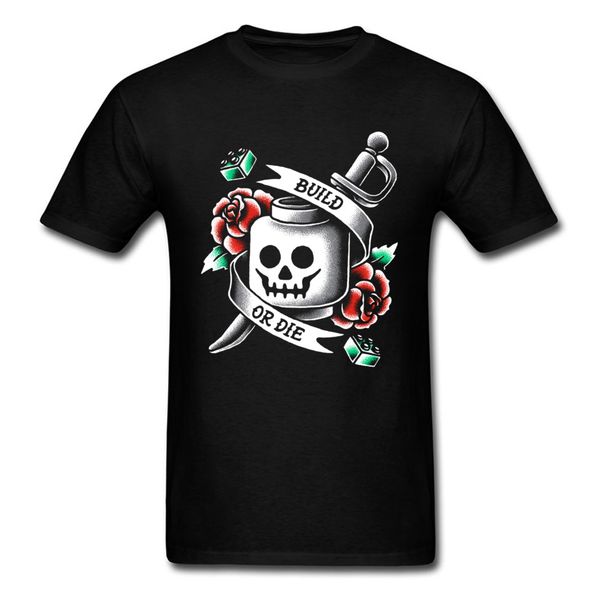 

build or die t shirt men tshirt black t shirt tee shirts skull plus size block game rose vintage sport hooded sweatshirt hoodie