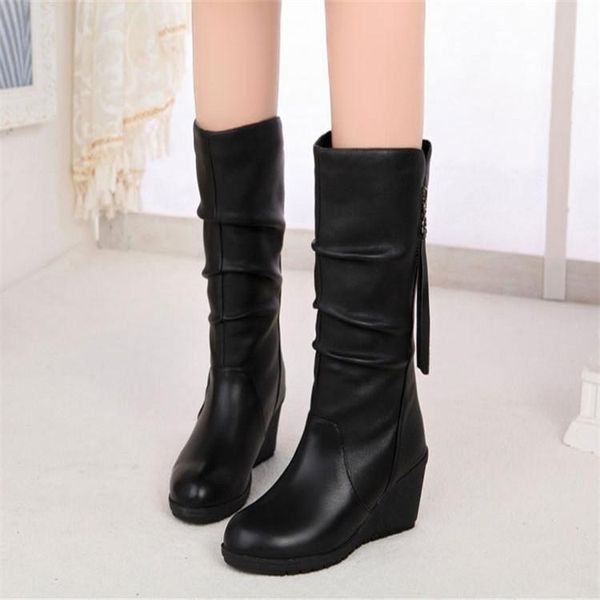 

rubber boots for women black pu leather women's shoes mid-calf boots non slip design spring winter shoes