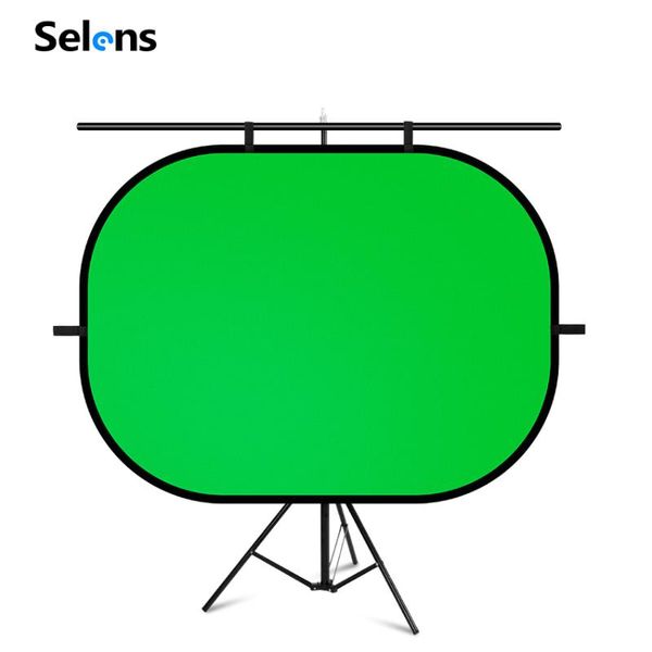 

lighting & studio accessories selens chromakey green screen background panel reversible collapsible big size chroma backdrop with t type sta