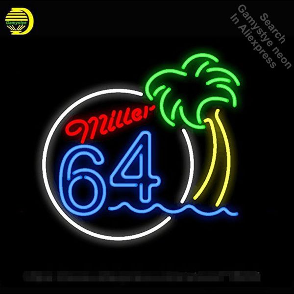 

neon sign for custom miller 64 palm tree neon tube sign handcraft decorate beer bar pub iconic sign recreation room art lamps