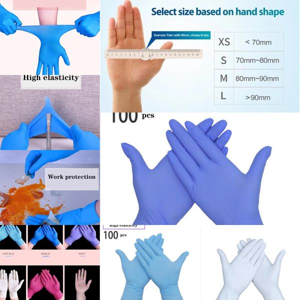 

factory outlet/lot disposable nitrile latex household garden gloves home cleaning rubber proof mitten pink roseacn