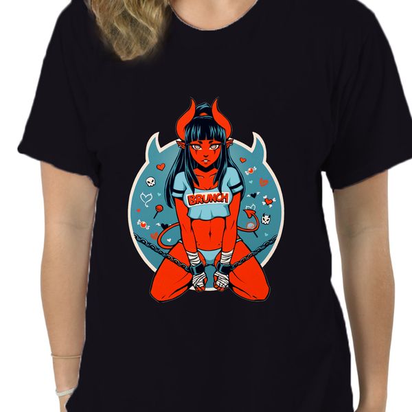

мужчины тенниска demon dame devil girl t shirt женщин t-shirt тройники топ 0601e спорта толстовка с капюшоном толстовка