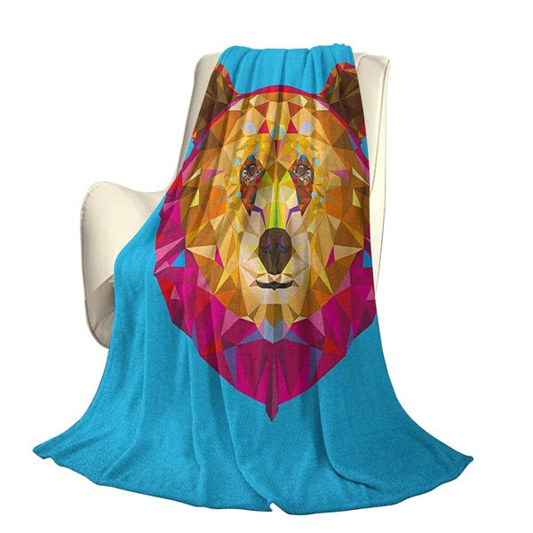 

geometrical head figure with triangular fractal pattern with poly effectoffice leisure blankets