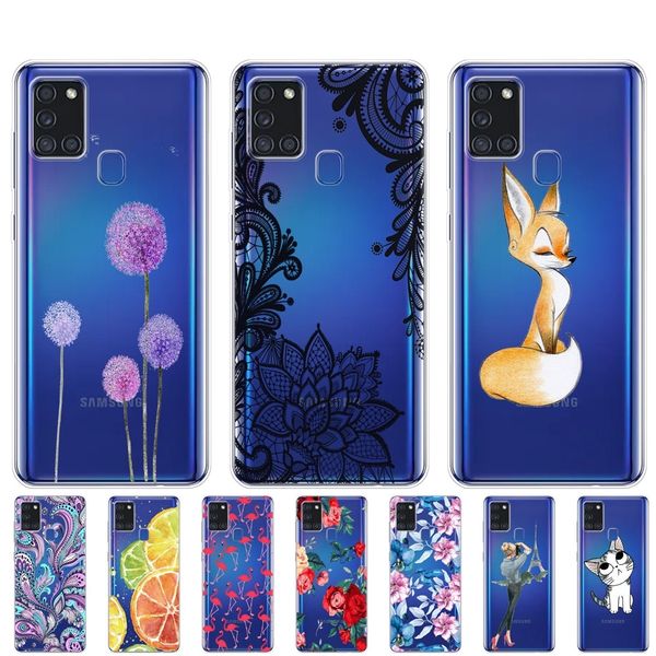 

case 6.5" soft silicon tpu back phone cover for samsung galaxy a21s galaxya21s a 21s sm-a217fzbnser a217 shell