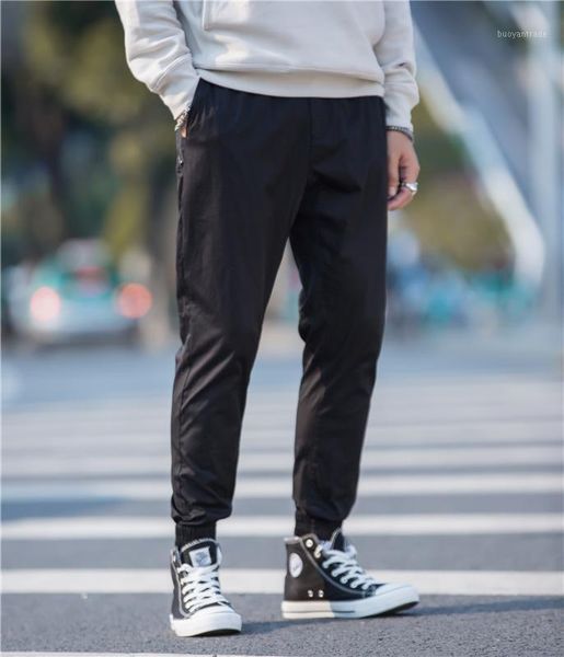 

men's pants men casual streetwear drawstring joggers sweatpants 3 colors1, Black