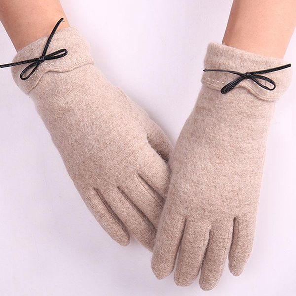 

five fingers gloves women' autumn and winter plus velvet thick warm for driving riding can touch screen cashmere l7, Blue;gray