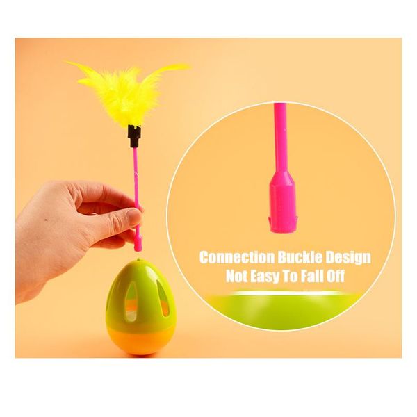 

1pcs cat toys make a cat stick feather with small bell natural like birds random color black colou sqcooo