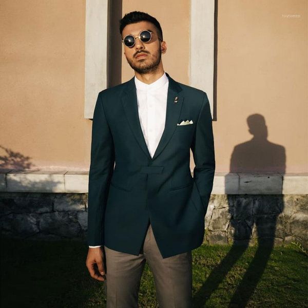 

men's suit notched lapel formal tuxedos one button prom blazers only the jacket custom made male clothing1, White;black