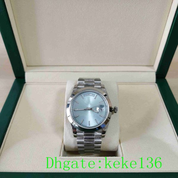 

bp watch 228206 40mm stainless 316l ice blue diagonal check dial dial luminescent automatic mechanical mens watches men wristwatches with or, Slivery;brown
