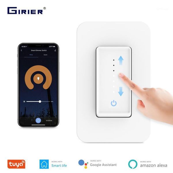 

smart home control wifi dimmer light switch, neutral wire required wall switch us 100-240v, compatible with alexa google tuya app1