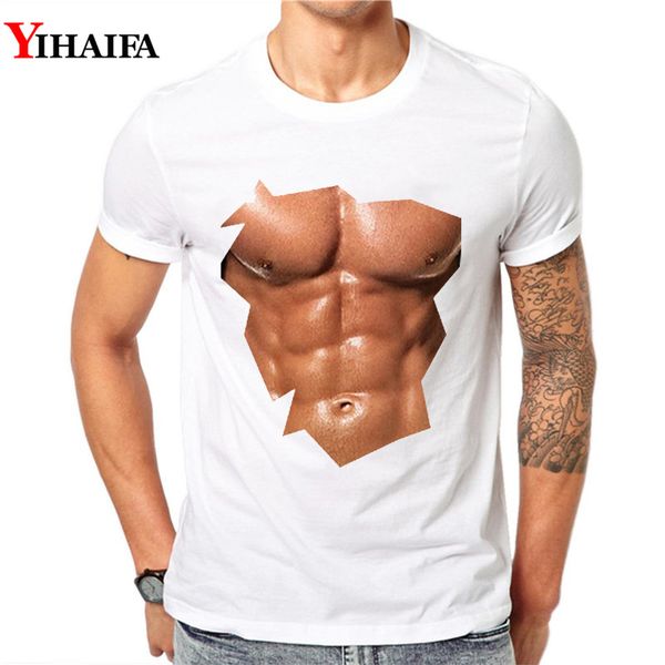 

sport yihaifa brand men t shirt funny chest personality oversized s 4xl 5xl cotton t-shirts suit gym print man tee shirts casual