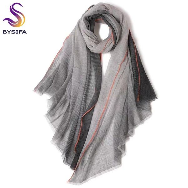 

scarves winter ladies gradient gray 100% ring cashmere scarf shawl printed natural pure women hijabs neck wool long, Blue;gray