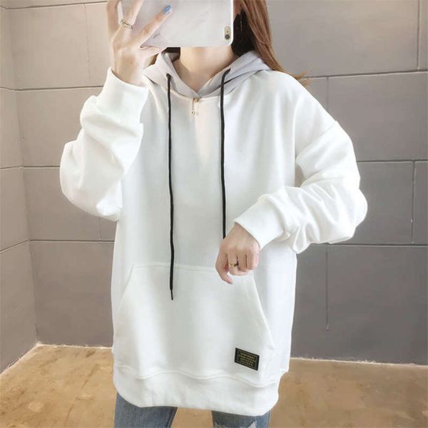 

autumn hooded sweater women's spring and 2020 new korean fashion loose pullover versatile ins style jacket, Black