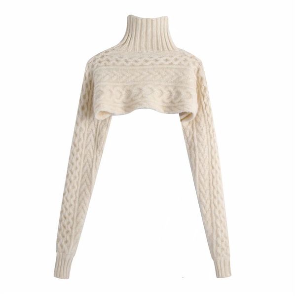 

2021 new arm warmers cable knitted sweater women fashion high neck long sleeve designer sweaters ladies casual pullovers ivg7, White;black