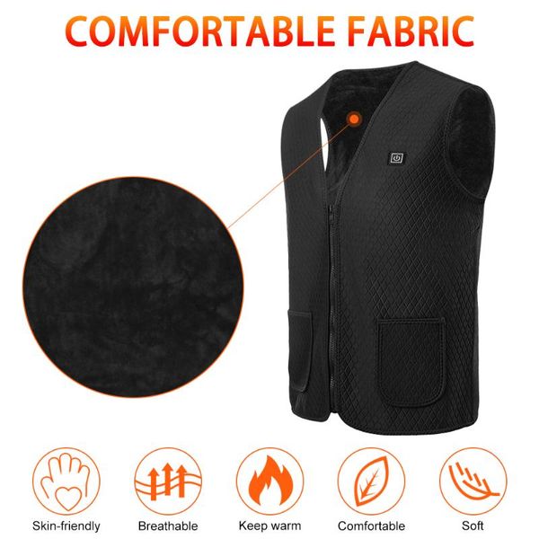 

heating vest usb electric thermal warm heated vest waistcoat jacket heated clothing for men women winter skiing camping hiking, Gray;blue