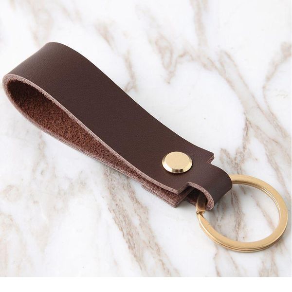 

vintage brass pu leather keychain simple pu key chain wallet waist brass circle car leather trinket keychains k jllrxr