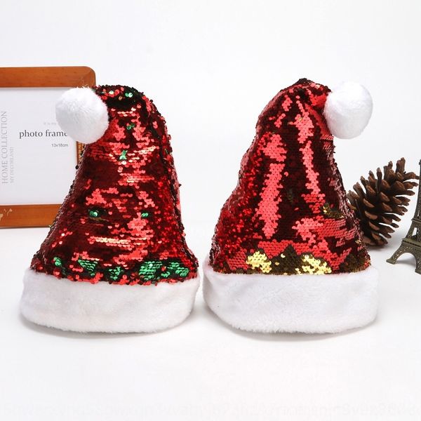 

rwsim rm314 two flip sequins hat short christmas christmas shiny sequins plush hat 3ygzk