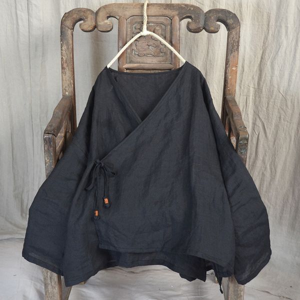 

women spring loose solid color vintage jackets ladies irregular retro female shirts coat short outerwear 201106, Black;brown