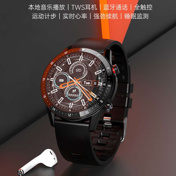 

sports music smart men's multifunctional waterproof touch screen bluetooth step heart rate detection call watch