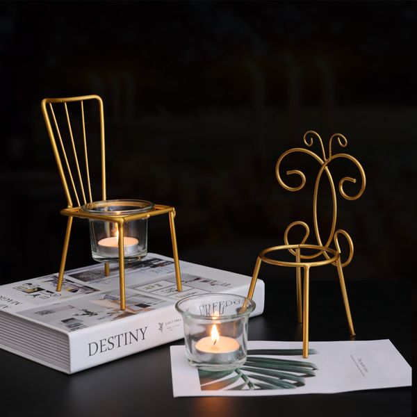 

wedding romantic chair anniversary shaped holder birthday props table tealight candle stand decor