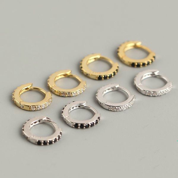 

februaryfrost марка дизайнер 100% 925 sterling silver mini круглый красный черный белый циркон малый серьги стержня для женщин модельер, Golden;silver