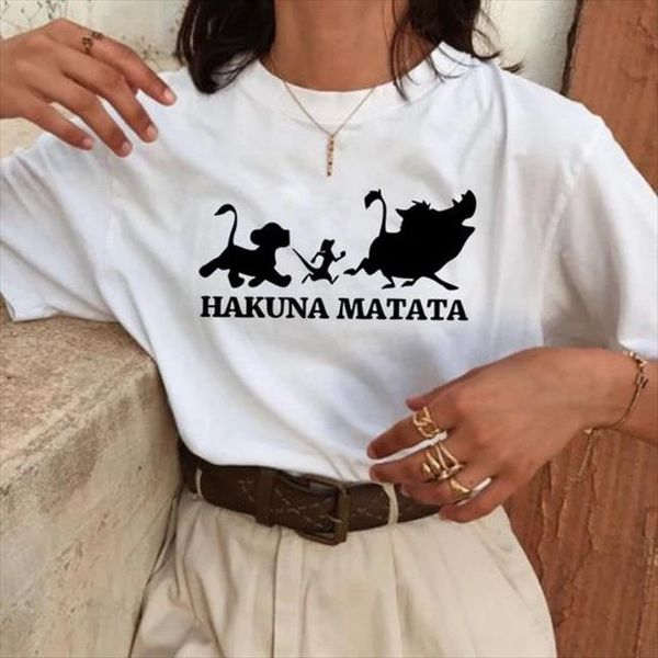 

women hakuna funny t shirt 2020 ulzzang femme vintage harajuku tshirt 90s graphic t shirt,drop ship, White